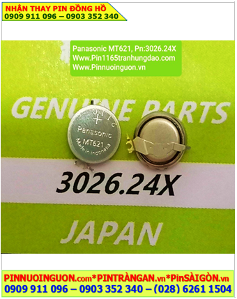 Pin sạc SOLAR Panasonic MT621 Part 3026.24X (chân thép đồng vàng), Xuất xứ Indonesia 